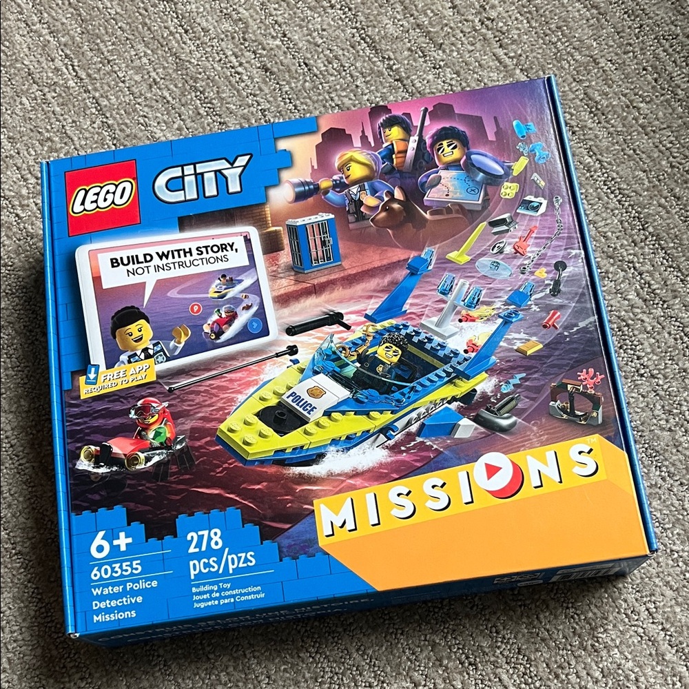 LEGO City Missions Water Police Boat - Blue, Yellow